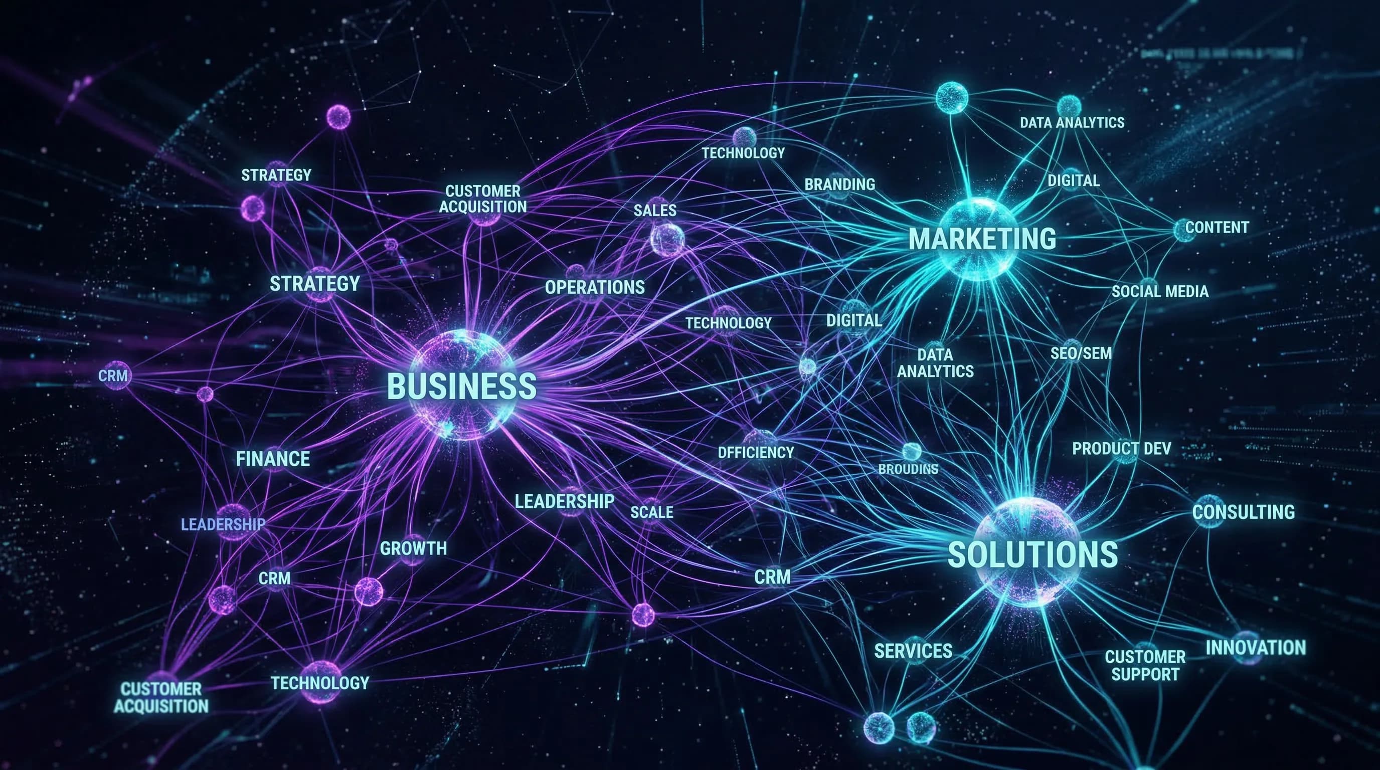 A connected workflow network representing automation logic.