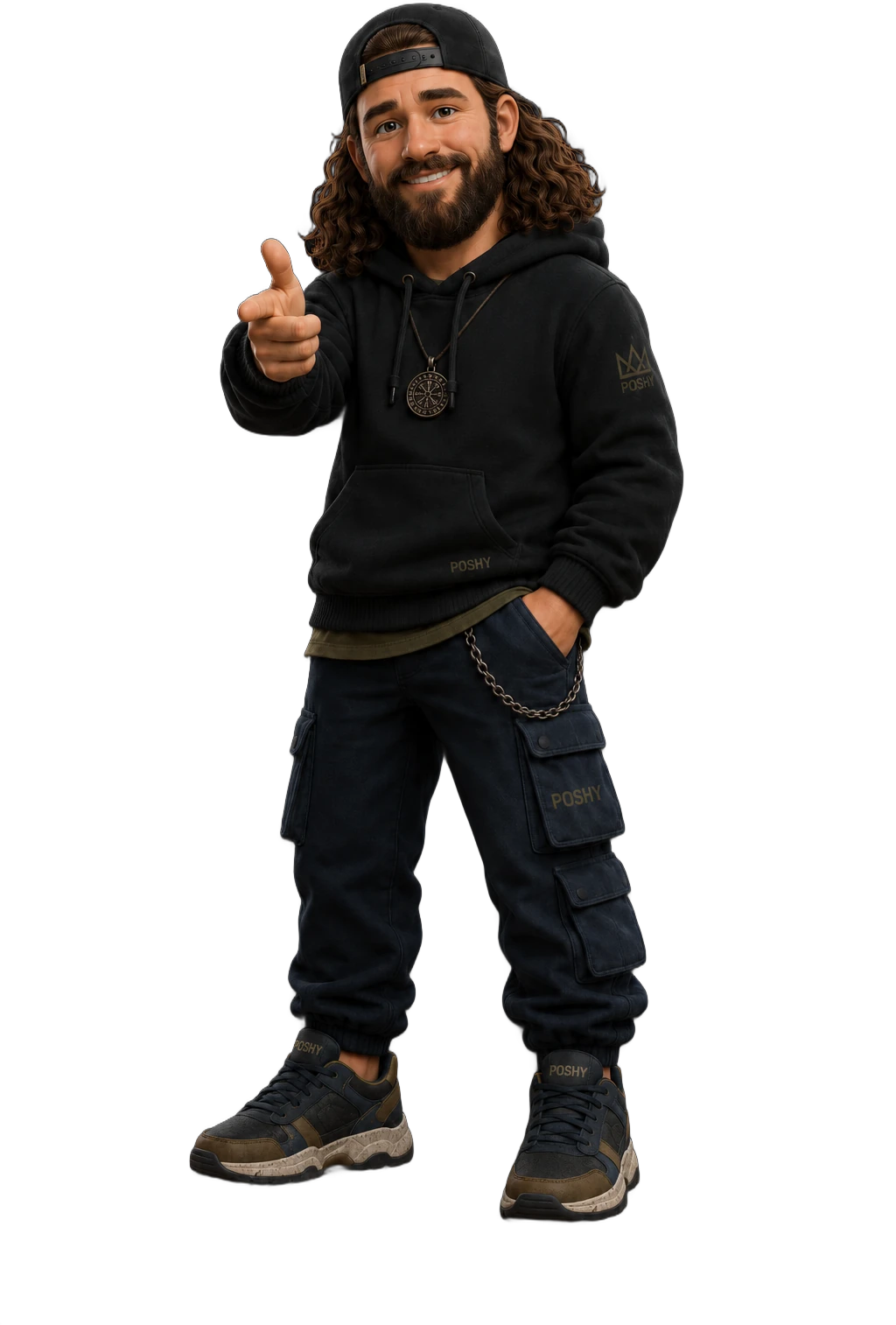 Joshua Powers figurine — backwards cap and black hoodie
